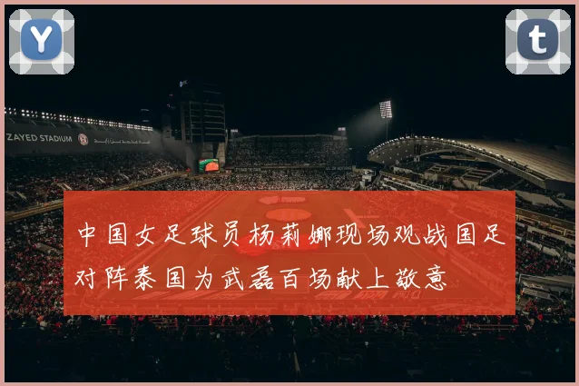 中国女足球员杨莉娜现场观战国足对阵泰国为武磊百场献上敬意